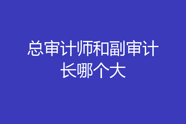总审计师和副审计长哪个大