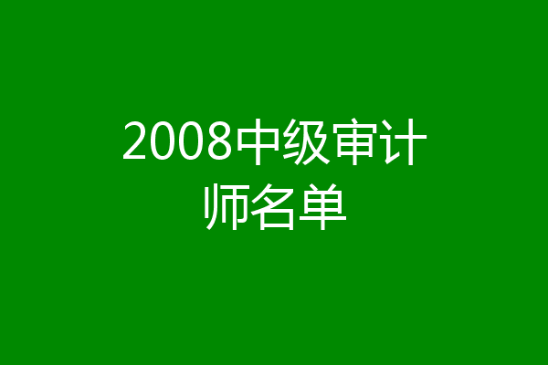 2008中级审计师名单