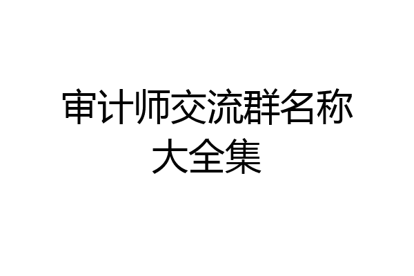 审计师交流群名称大全集