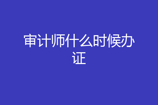 审计师什么时候办证