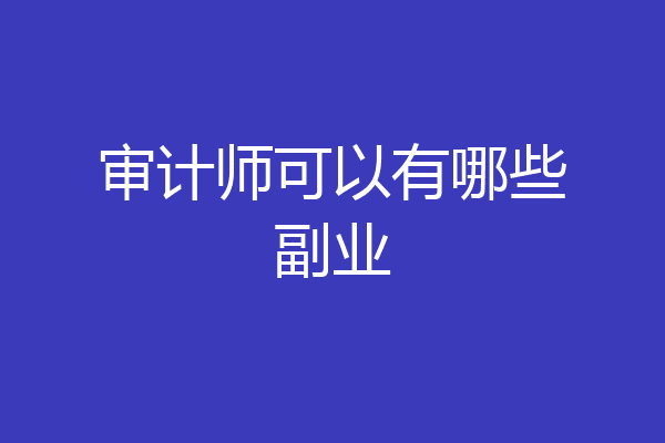 审计师可以有哪些副业