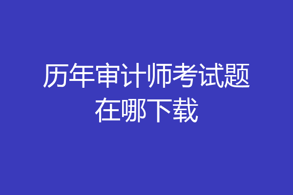 历年审计师考试题在哪下载