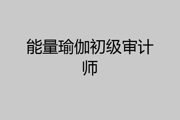 能量瑜伽初级审计师