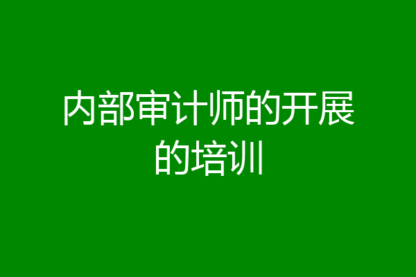 内部审计师的开展的培训