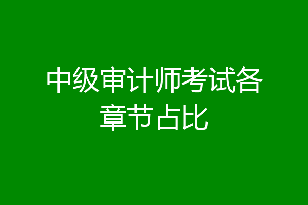 中级审计师考试各章节占比