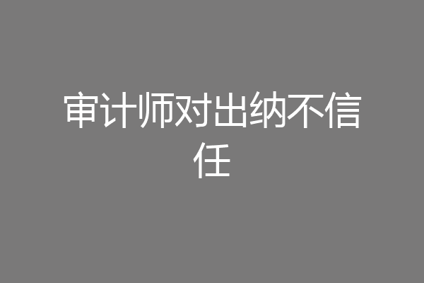 审计师对出纳不信任