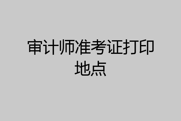 审计师准考证打印地点