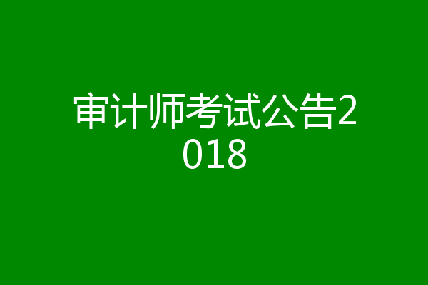 审计师考试公告2018