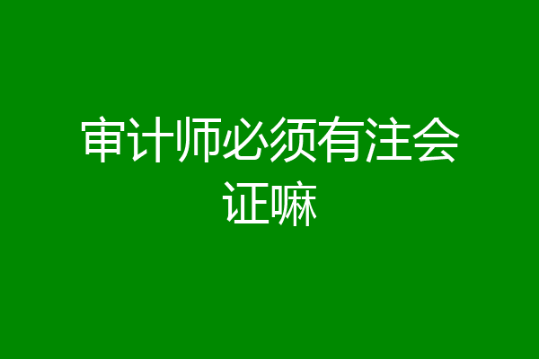 审计师必须有注会证嘛