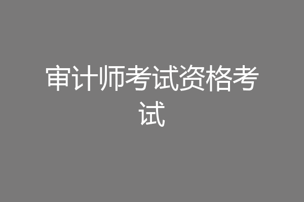 审计师考试资格考试