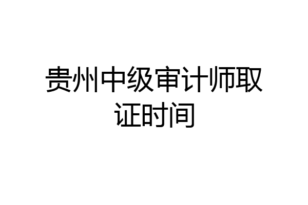 贵州中级审计师取证时间