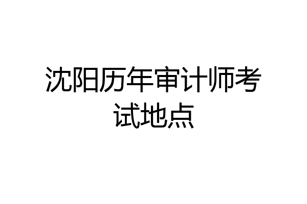 沈阳历年审计师考试地点