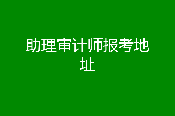 助理审计师报考地址