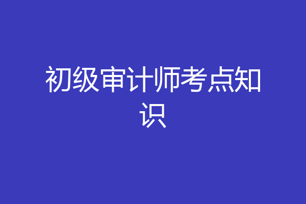 初级审计师考点知识