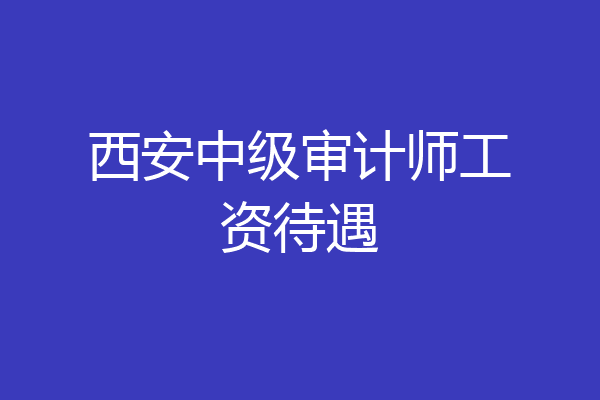 西安中级审计师工资待遇