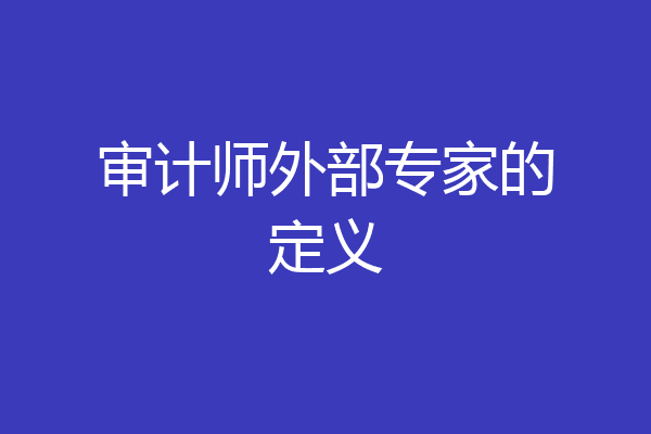 审计师外部专家的定义