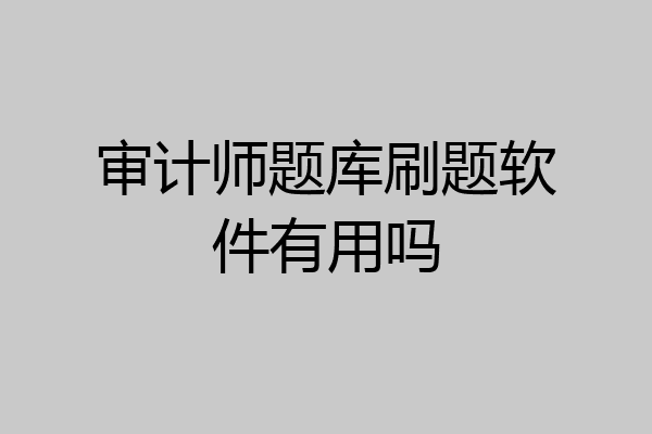 审计师题库刷题软件有用吗