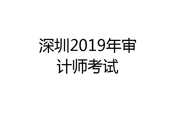 深圳2019年审计师考试