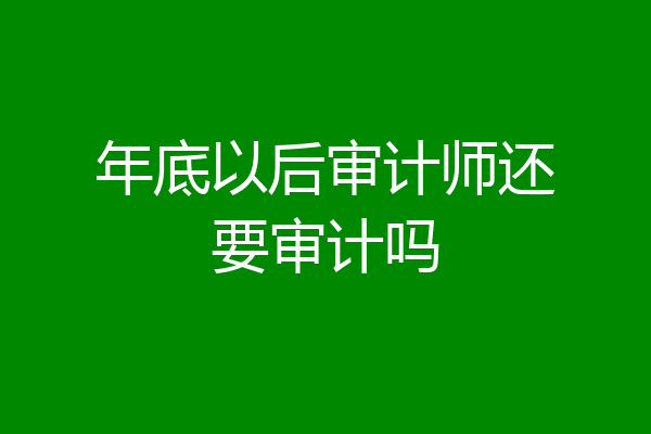 年底以后审计师还要审计吗