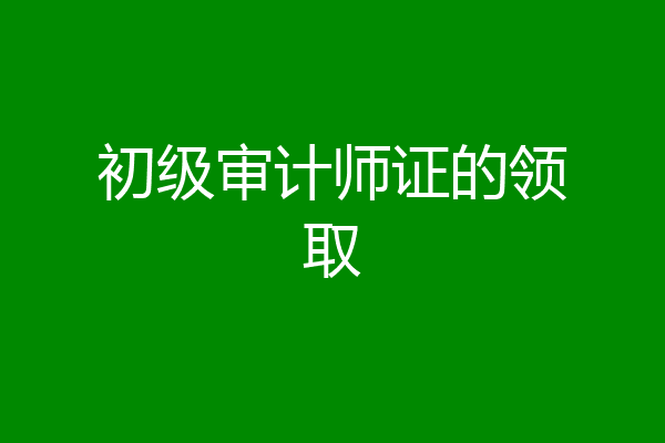 初级审计师证的领取