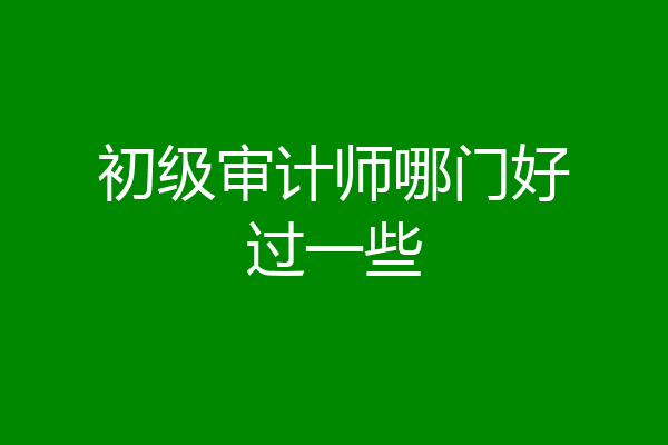 初级审计师哪门好过一些