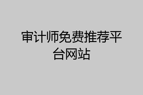 审计师免费推荐平台网站