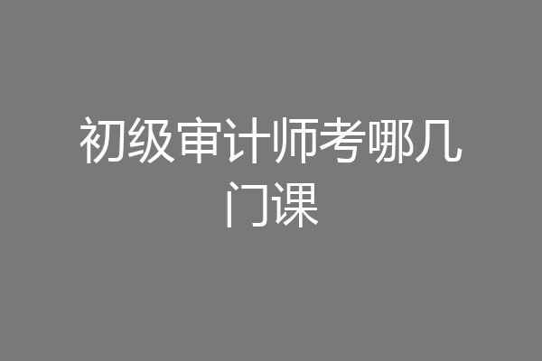 初级审计师考哪几门课
