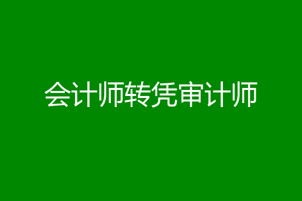 会计师转凭审计师