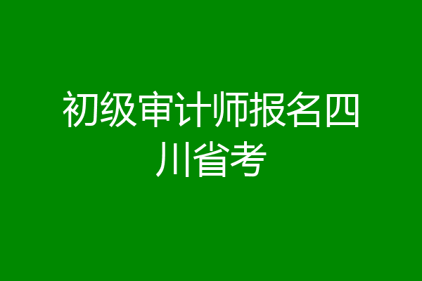 初级审计师报名四川省考