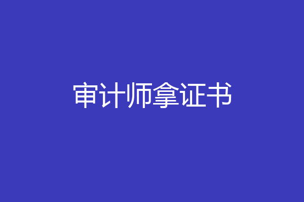 审计师拿证书