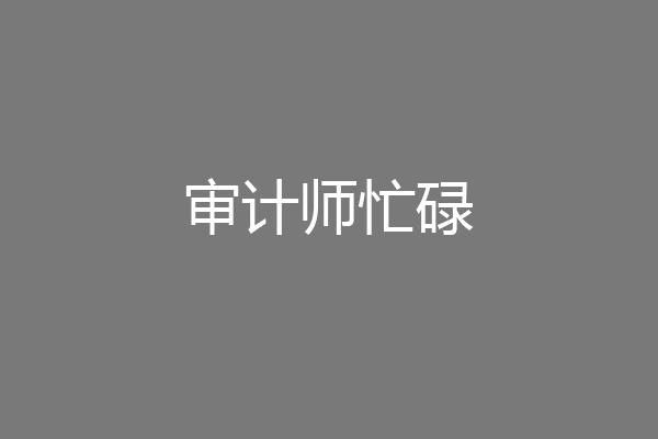 审计师忙碌