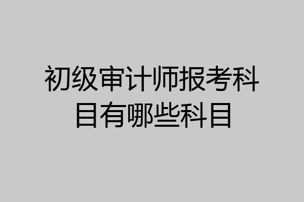 初级审计师报考科目有哪些科目
