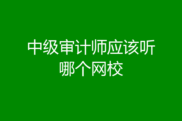 中级审计师应该听哪个网校