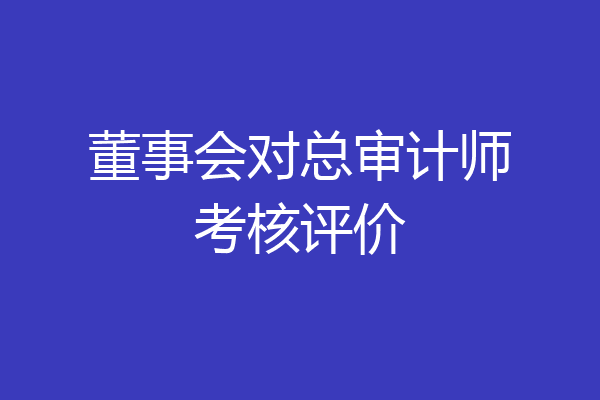 董事会对总审计师考核评价