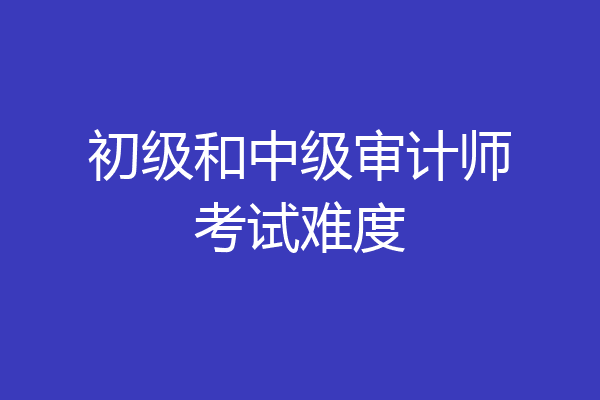 初级和中级审计师考试难度