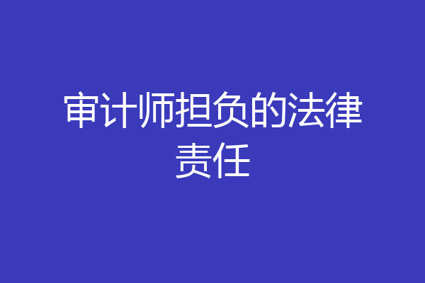 审计师担负的法律责任