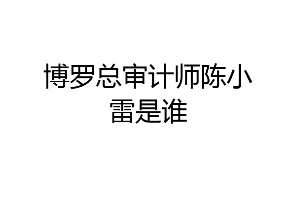 博罗总审计师陈小雷是谁