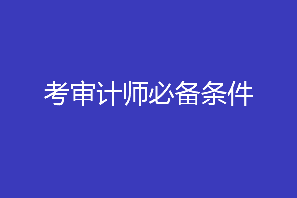 考审计师必备条件