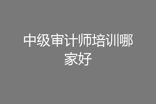 中级审计师培训哪家好