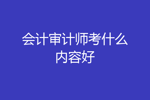 会计审计师考什么内容好