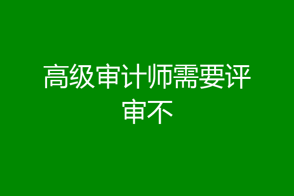 高级审计师需要评审不