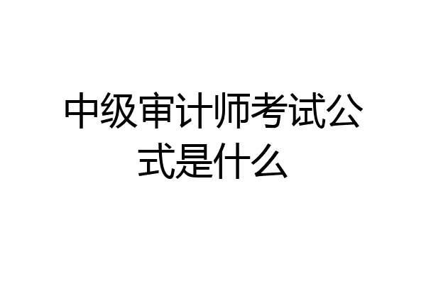 中级审计师考试公式是什么