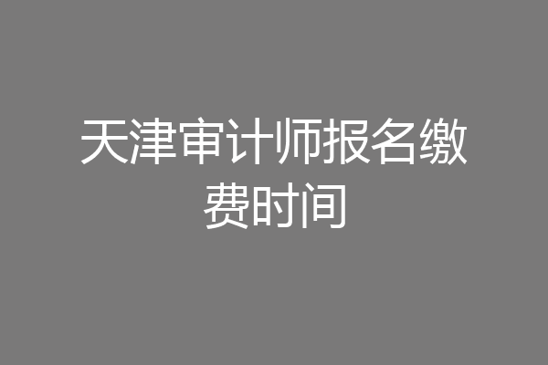 天津审计师报名缴费时间