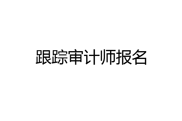 跟踪审计师报名