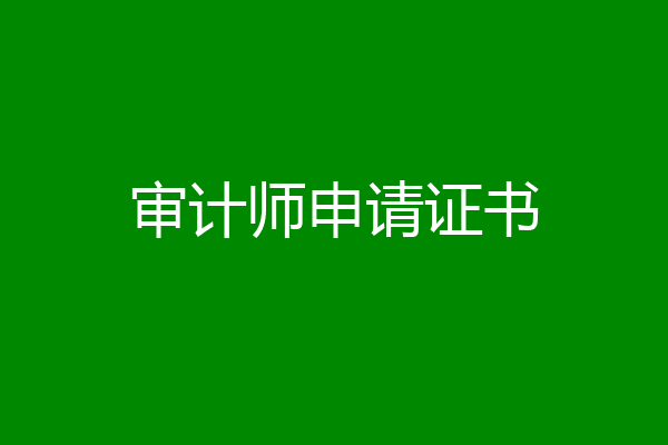 审计师申请证书