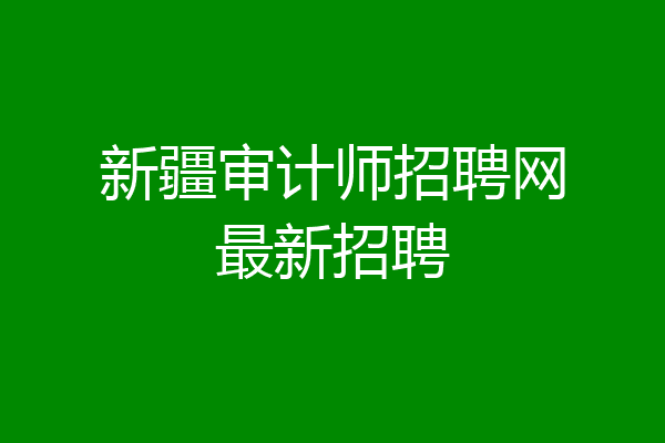 新疆审计师招聘网最新招聘