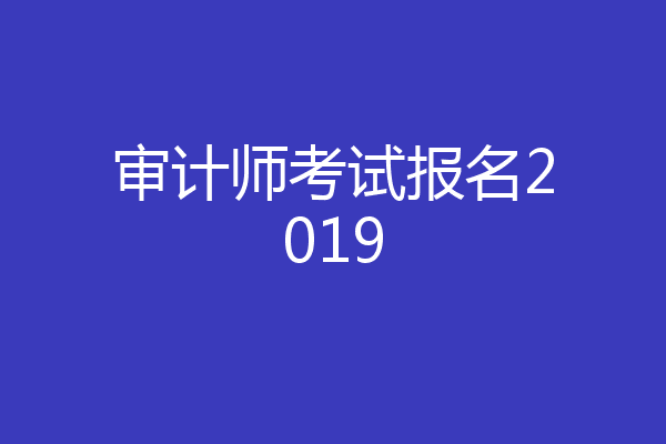 审计师考试报名2019