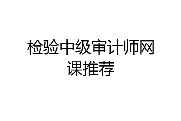 检验中级审计师网课推荐