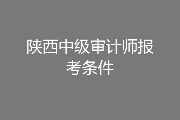 陕西中级审计师报考条件