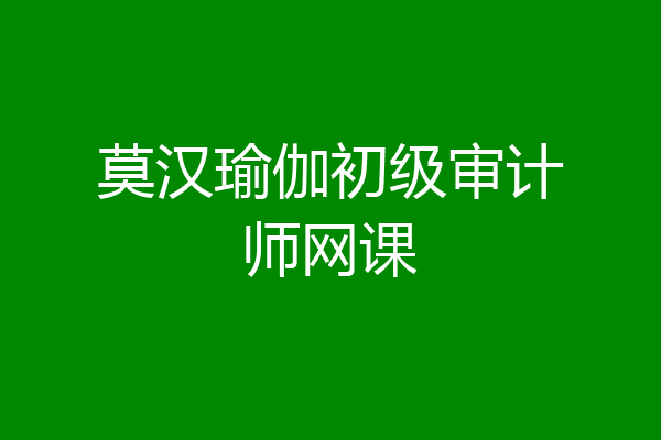莫汉瑜伽初级审计师网课